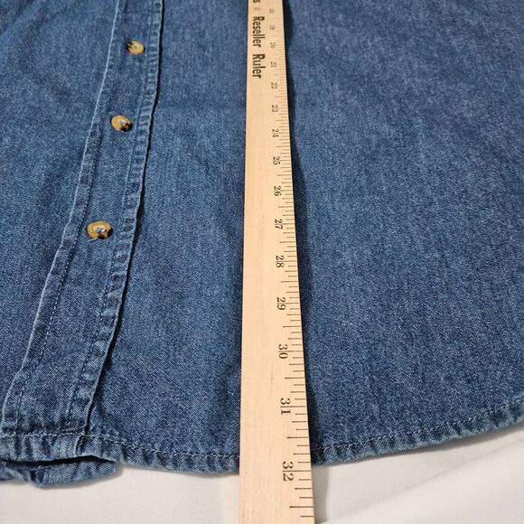 Boulder Creek Womens Sleeveless Shirt Button Up Size 2XL Blue Jean 100% Cotton - Picture 4 of 12